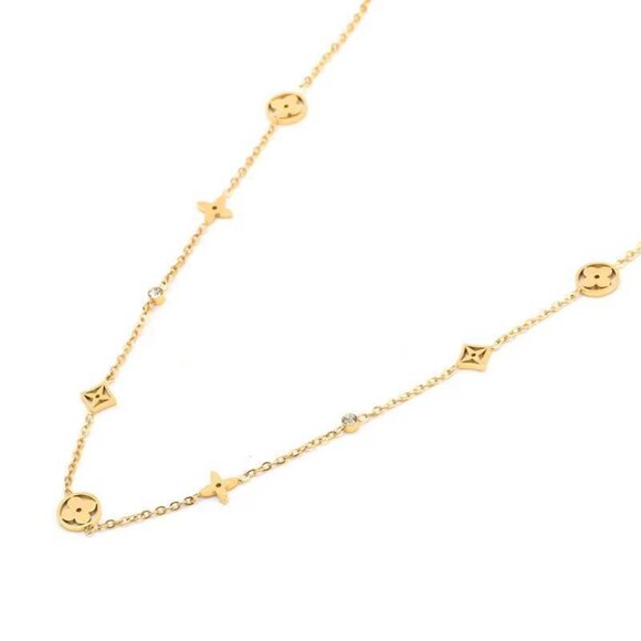 Elegant 18K Gold Plated Geometric Necklace | Trendy Titanium Steel Jewelry for W - Picture 5 of 6